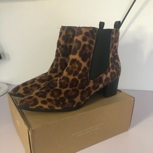 Leopard calf hair booties size 11M